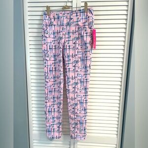 Lilly Pulitzer Corso Golf Pant “Pink Tropics Tint Talk Birdie to Me“ NWT 0